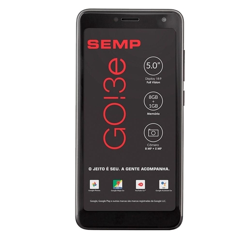 Smartphone Semp Go! 3e Preto 5 8gb Câmera 5+8mp 3g 5035se