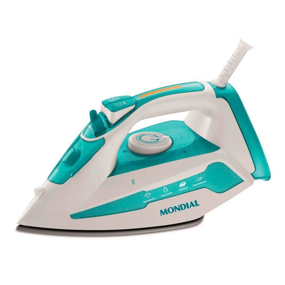 Ferro de Passar à Vapor F-45 Mondial Branco/verde 127v