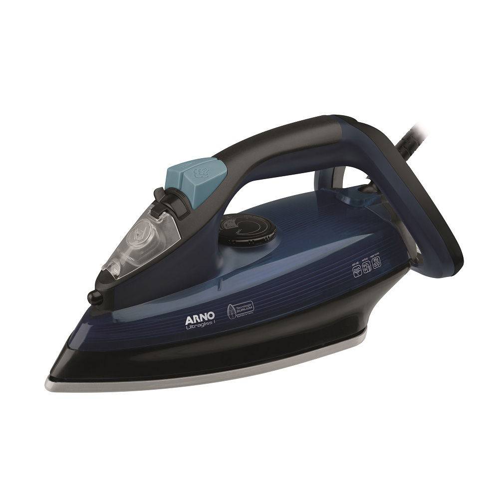 Ferro A Vapor Arno Ultragliss Fua1 Com Spray E Base De Durilium Azul 127v